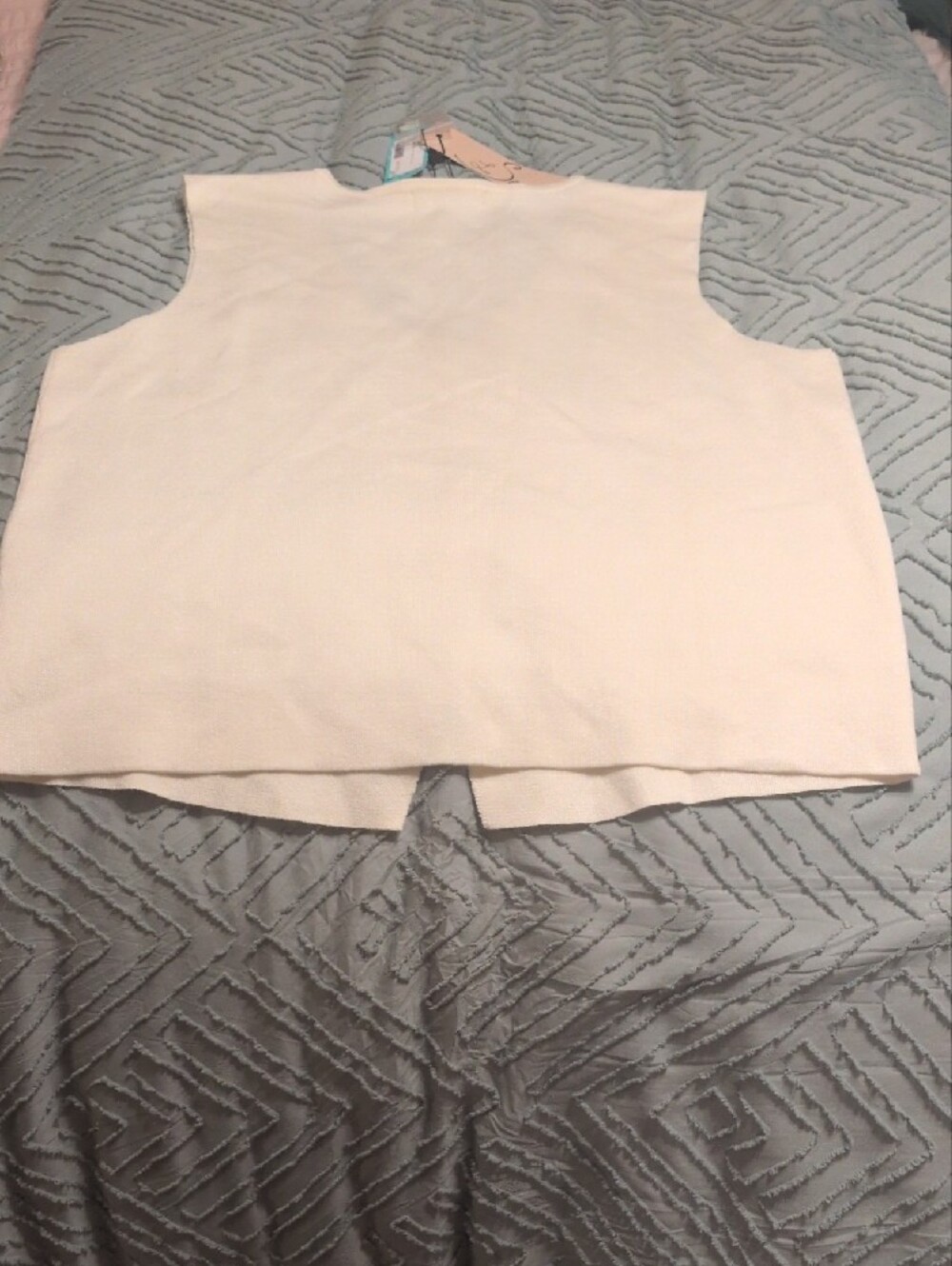 Les Serein Sleeveless V-Neck Button Front Vest Top, Sz L, NWT - Picture 6 of 6